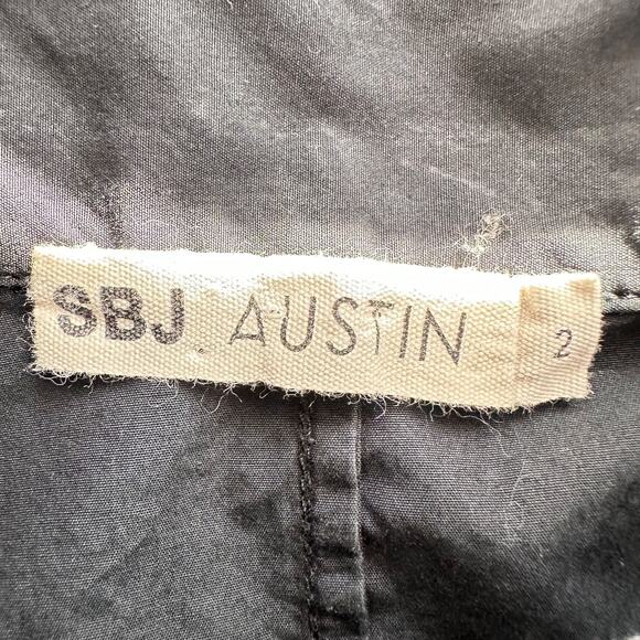 SBJ Austin Laura Jumpsuit Womens Size 2 Button Pockets Lagenlook Collared Blue - Picture 6 of 12